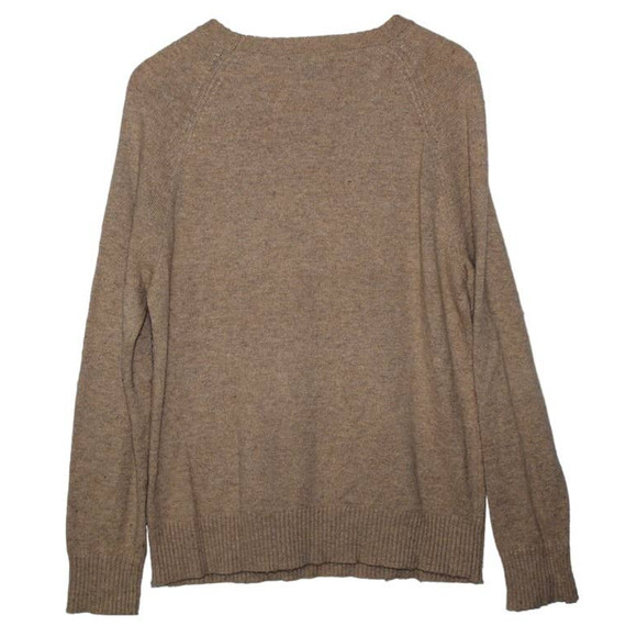 Women's J. Crew Tan Brown Nylon Lambs Wool Crewneck Long Sleeve Sweater Size M - Picture 2 of 9